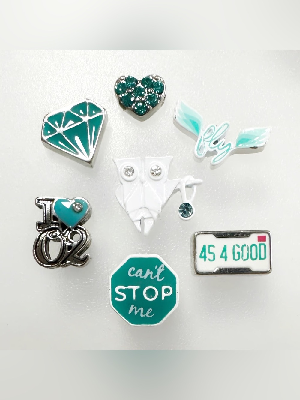 Origami Owl Diamond Charm Teal